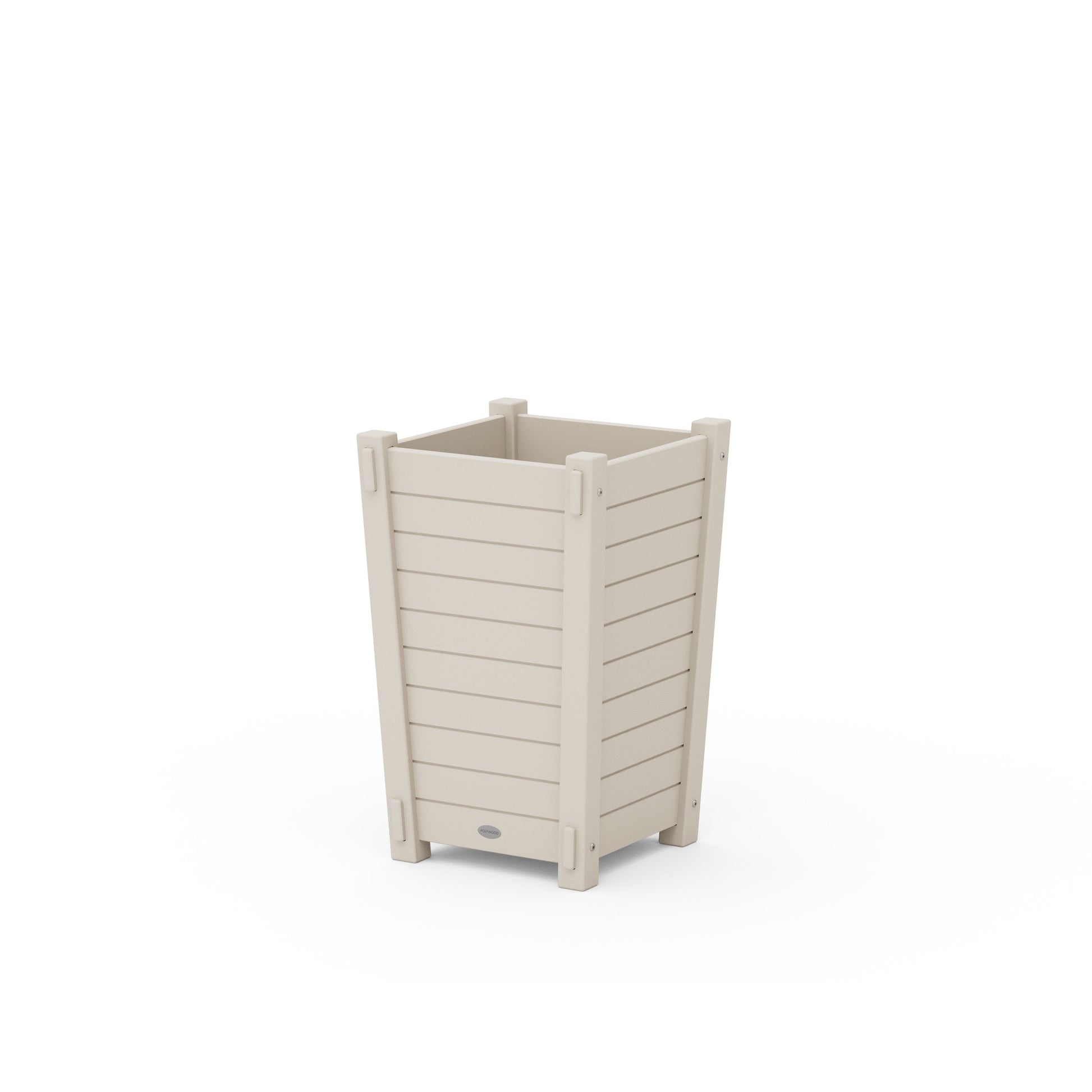 POLYWOOD Nautical Tapered Square Short Planter Box — Sand