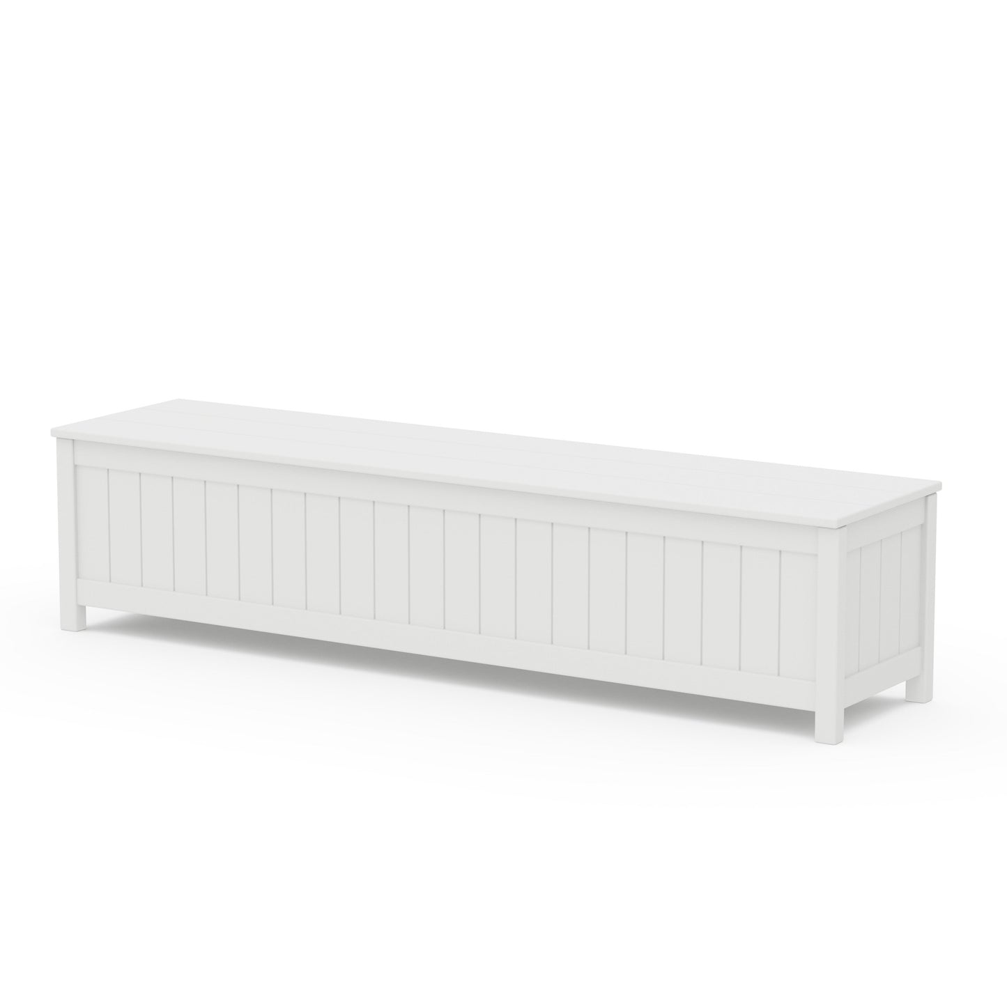 POLYWOOD Vineyard 72" Storage Bench — White