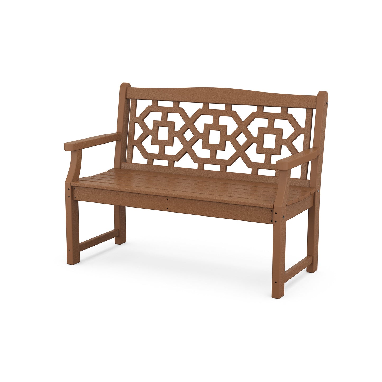 POLYWOOD Chinoiserie 48" Garden Bench — Teak