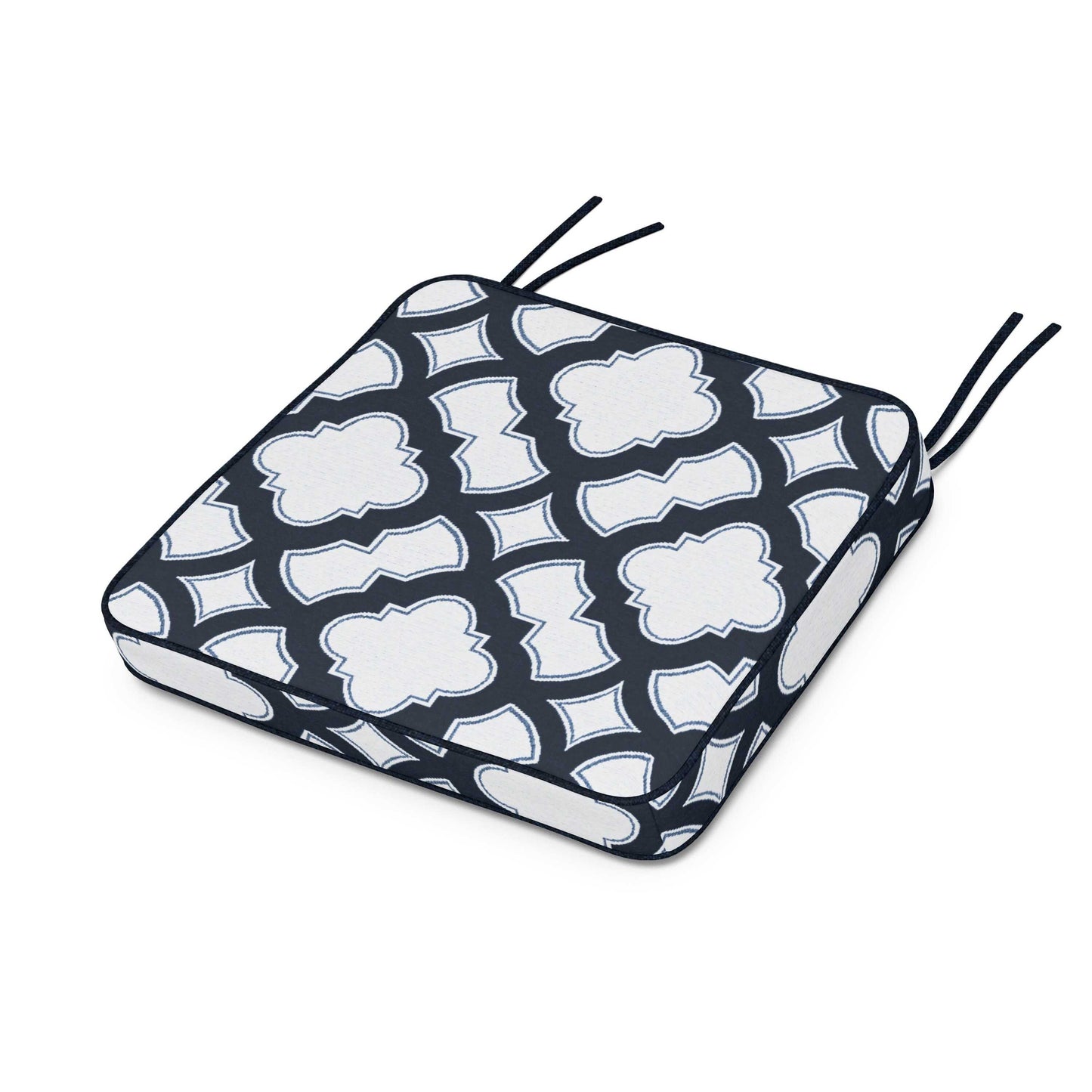 POLYWOOD Chinoiserie Arm Chair Seat Cushion — Trellis Marine Indigo