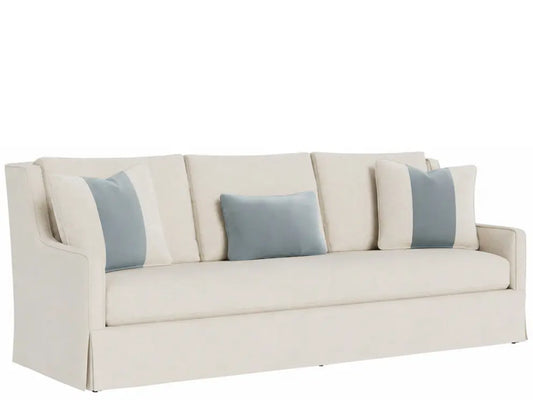 Universal Hudson Skirted Sofa in Nomad Snow