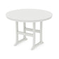 POLYWOOD Nautical Trestle 60" Round Bar Table — Vintage White