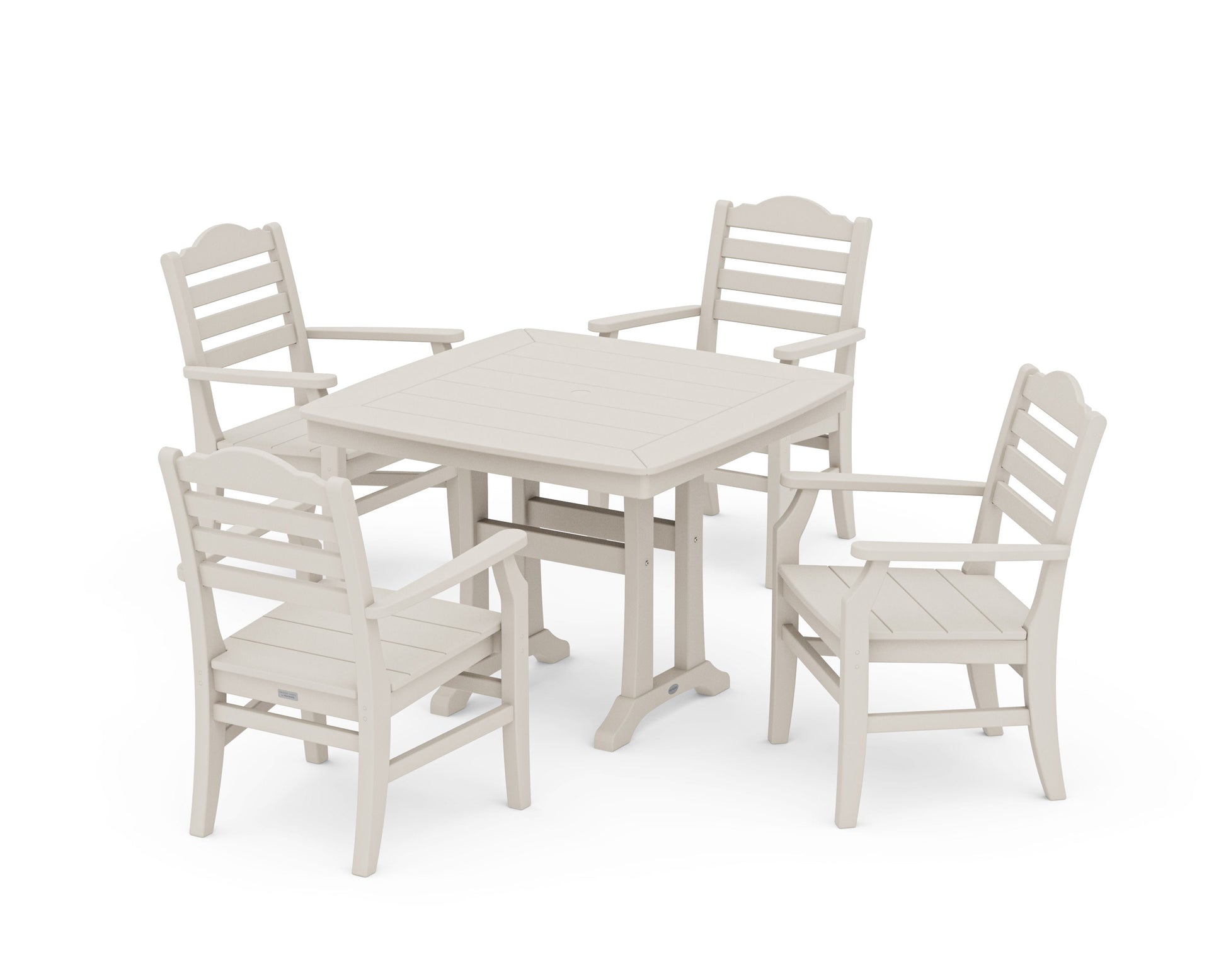 POLYWOOD Savannah 5-Piece Dining Set with Trestle Legs — Sand