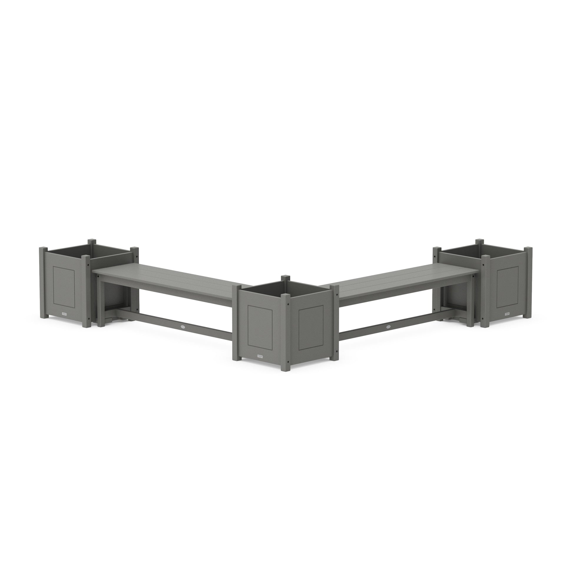 POLYWOOD 60" Country Living Straight Double Planter Bench Set - Large