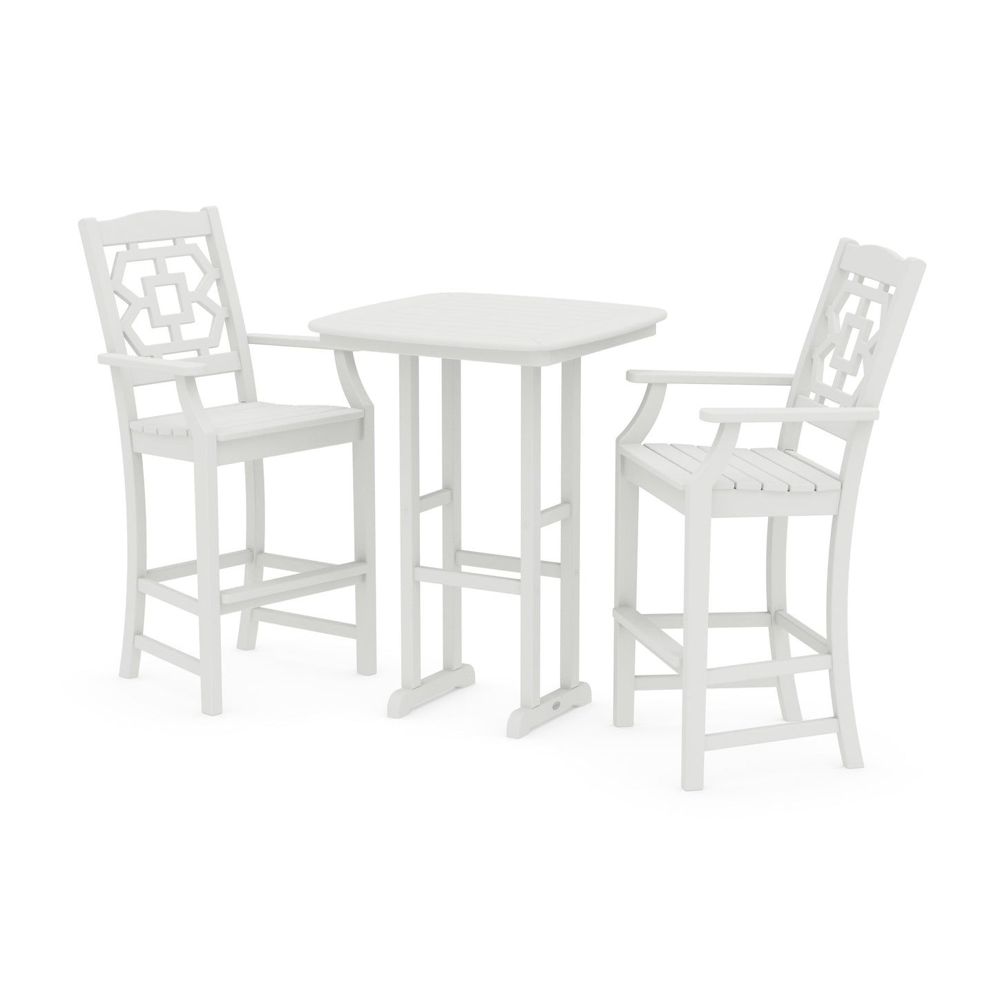 POLYWOOD Chinoiserie 3-Piece Bar Set — Vintage White