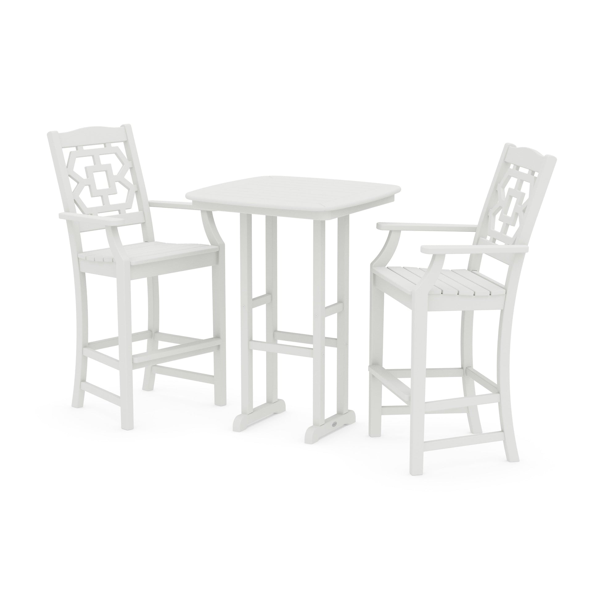 POLYWOOD Chinoiserie 3-Piece Bar Set — Vintage White