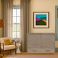 Arcadia Queen Size Wooden Cabinet Bed in Natural Finish with USB Port, Drawer, and 6-Inch Tri-Fold Memory Foam Mattress