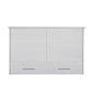 Arcadia Queen Size Wooden Cabinet Bed in White Finish with USB Port, Drawer, and 6-Inch Tri-Fold Memory Foam Mattress