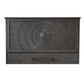 Aruba Queen Size Wooden Cabinet Bed in Coffee Finish with USB Port, Drawer, and 6-Inch Tri-Fold Memory Foam Mattress