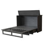 Aruba Queen Size Wooden Cabinet Bed in Coffee Finish with USB Port, Drawer, and 6-Inch Tri-Fold Memory Foam Mattress