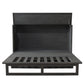 Aruba Queen Size Wooden Cabinet Bed in Coffee Finish with USB Port, Drawer, and 6-Inch Tri-Fold Memory Foam Mattress