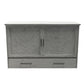 Belize Queen Size Wooden Cabinet Bed in Beach Sand Finish with USB Port, Drawer, and 6-Inch Tri-Fold Memory Foam Mattress