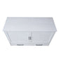 Belize Queen Size Wooden Cabinet Bed in Monaco White Finish with USB Port, Drawer, and 6-Inch Tri-Fold Memory Foam Mattress