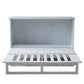 Belize Queen Size Wooden Cabinet Bed in Monaco White Finish with USB Port, Drawer, and 6-Inch Tri-Fold Memory Foam Mattress