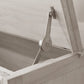 Fiji Queen Size Wooden Cabinet Bed in Washed Linen Finish with USB Port, Drawer, and 6-Inch Tri-Fold Memory Foam Mattress