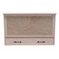 Key Largo Queen Size Wooden Cabinet Bed in French White Finish with Abaca Decor, USB Port, Drawer, and 6-Inch Tri-fold Memory Foam Mattress