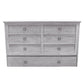 Kona Queen Size Wooden Cabinet Bed in Rustic Driftwood Finish with Rattan Decor, USB Port, Drawer, and 6-Inch Tri-fold Memory Foam Mattress