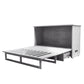 Kona Queen Size Wooden Cabinet Bed in Rustic Driftwood Finish with Rattan Decor, USB Port, Drawer, and 6-Inch Tri-fold Memory Foam Mattress