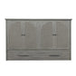 Paloma Queen Size Wooden Cabinet Bed in Beach Sand Finish with USB Port, Drawer, and 6-Inch Tri-Fold Memory Foam Mattress