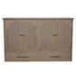 Paloma Queen Size Wooden Cabinet Bed in Natural Finish with USB Port, Drawer, and 6-Inch Tri-Fold Memory Foam Mattress