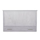 Universal Queen Size Wooden Cabinet Bed in Rustic Driftwood Finish with Rattan Decor, USB Port, Drawer, and 6-Inch Tri-fold Memory Foam Mattress