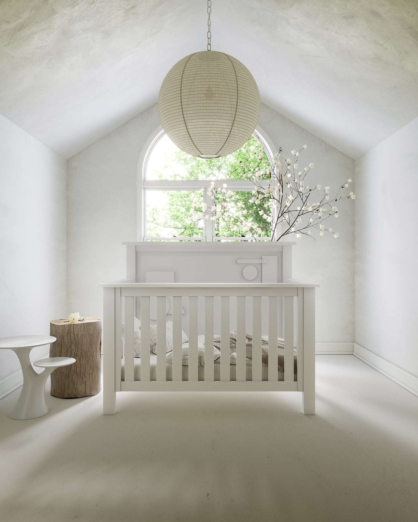 "Just White" Geometric 4-in-1 Convertible Crib