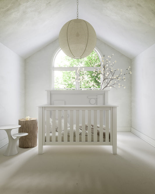 "Just White" Geometric 4-in-1 Convertible Crib