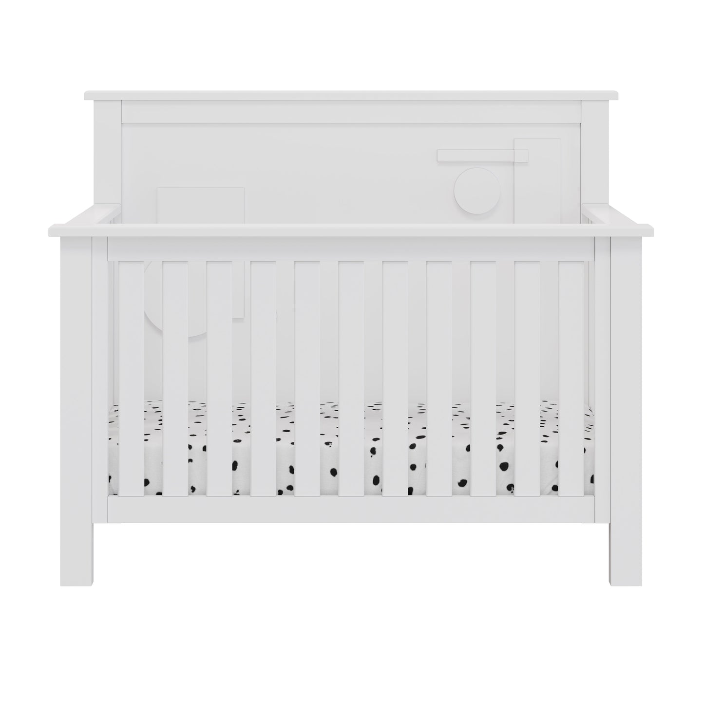 "Just White" Geometric 4-in-1 Convertible Crib