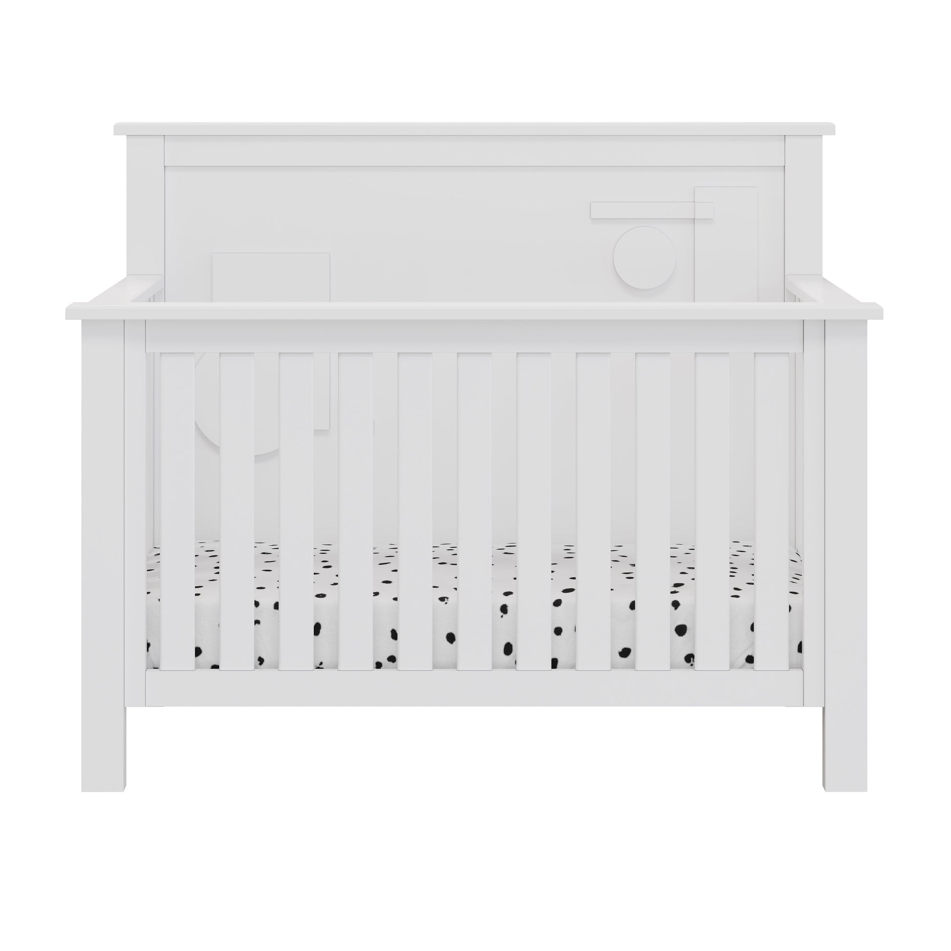 "Just White" Geometric 4-in-1 Convertible Crib