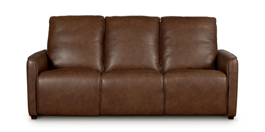Bassett Club Level Everett Leather Reclining Sofa — Everett Cork