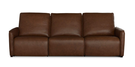 Bassett Club Level Everett Leather Modular Reclining Sofa — Everett Cork