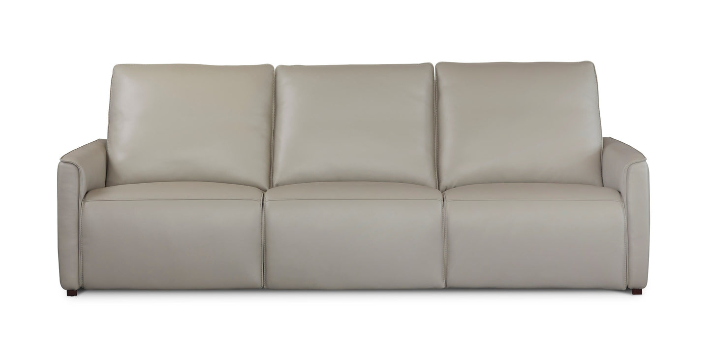 Bassett Club Level Everett Leather Modular Reclining Sofa — Everett Light Grey