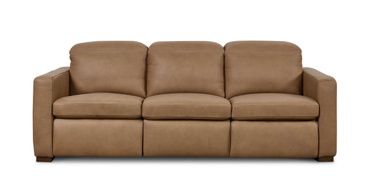 Bassett Club Level Caswell Leather Power Reclining Sofa — Caswell Goodland Brown