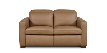 Bassett Club Level Caswell Leather Power Reclining Loveseat — Caswell Goodland Brown