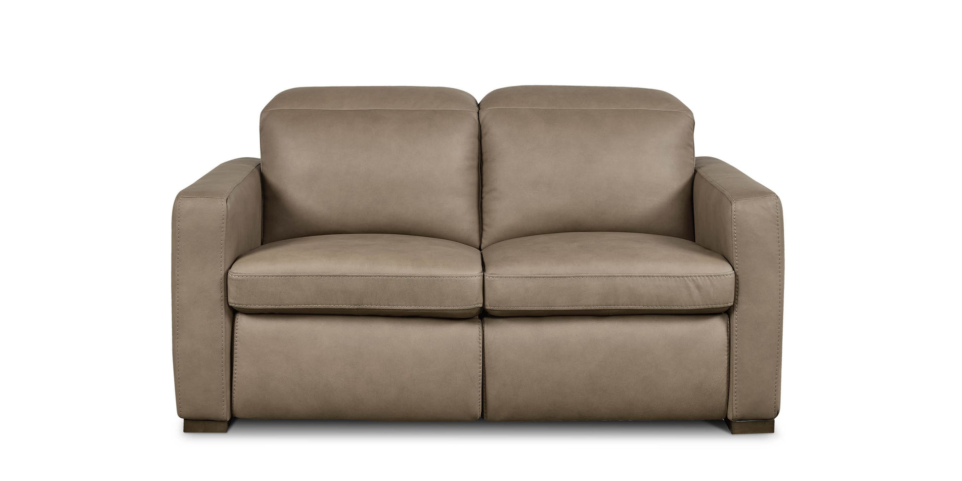Bassett Club Level Caswell Leather Power Reclining Loveseat — Caswell Goodland Mushroom