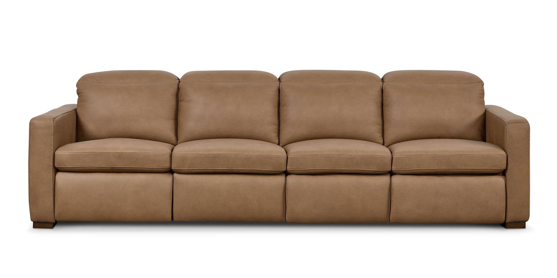 Bassett Club Level Caswell Leather Power Reclining Modular Sofa — Caswell Goodland Brown