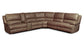 Bassett Club Level Parsons Leather Power Reclining Sectional — Parsons Umber