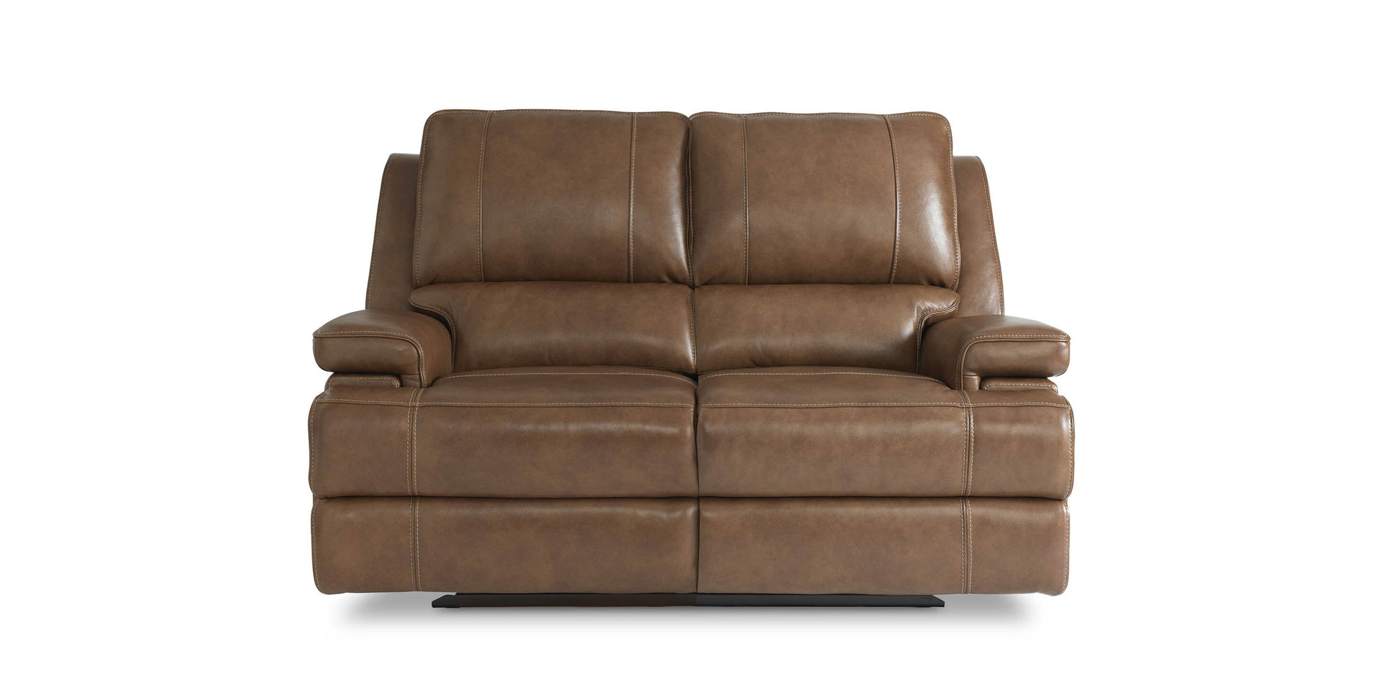 Bassett Club Level Parsons Leather Power Reclining Loveseat — Parsons Umber