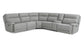 Bassett Club Level Fletcher Leather Power Reclining Sectional — Fletcher Grey