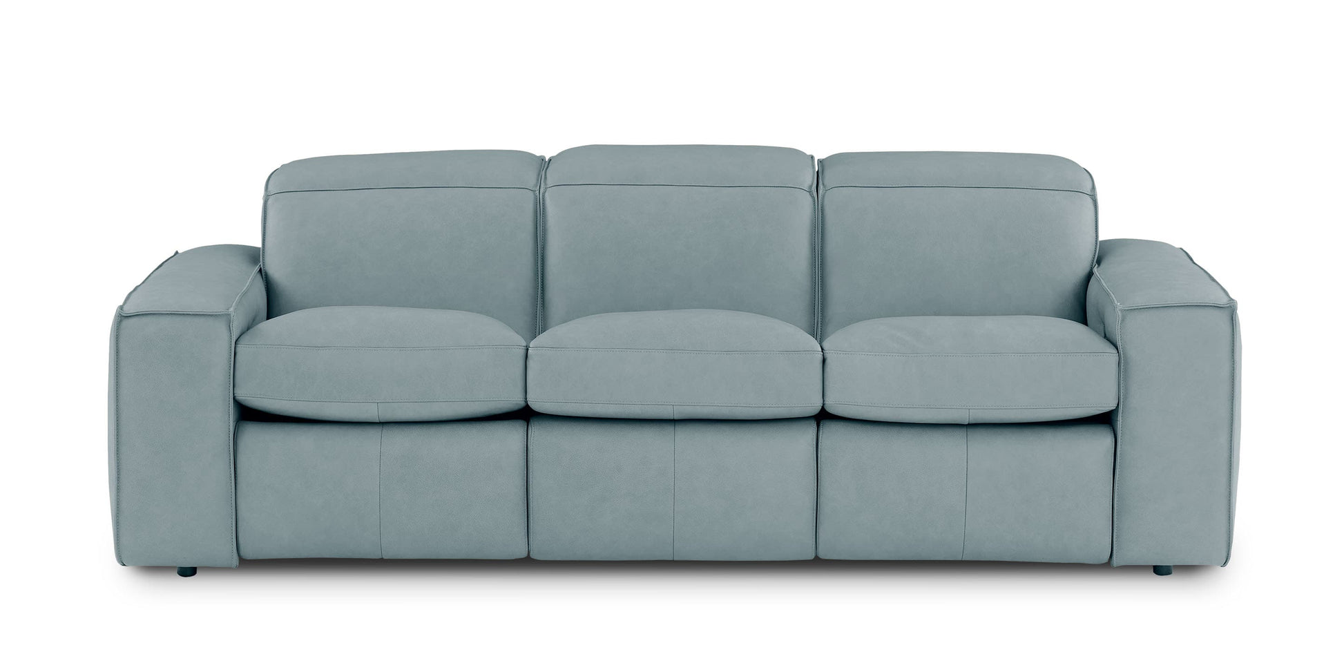 Bassett Club Level Wesley Leather Power Reclining Sofa — Wesley Safari Dusk