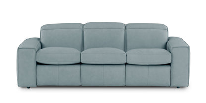 Bassett Club Level Wesley Leather Power Reclining Sofa — Wesley Safari Dusk