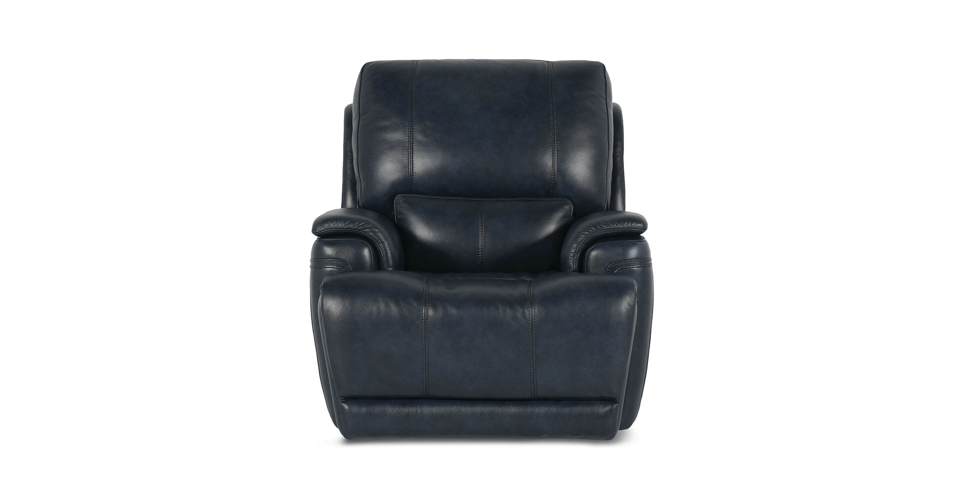 Bassett Club Level Burlington Leather Zero Gravity Power Recliner — Burlington Navy
