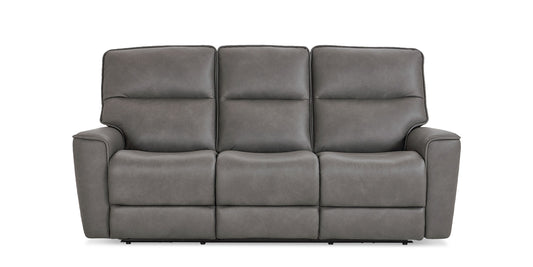 Bassett Club Level Kenneth Leather Power Reclining Sofa — Kenneth Gunmetal