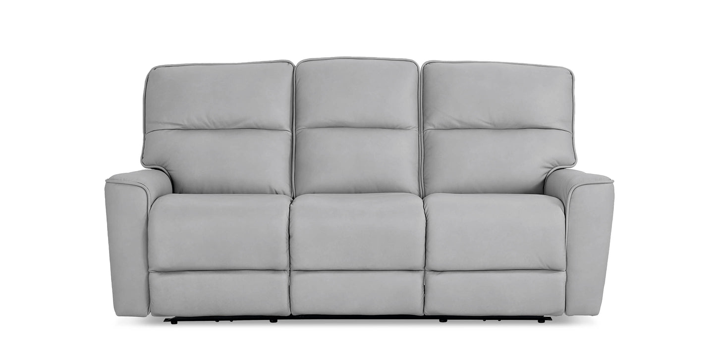 Bassett Club Level Kenneth Leather Power Reclining Sofa — Kenneth Mist
