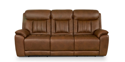 Bassett Club Level Benson Leather Power Reclining Sofa — Benson Tuscan Cafe