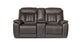 Bassett Club Level Benson Leather Power Reclining Loveseat with Center Console — Benson Tuscan Gunmetal