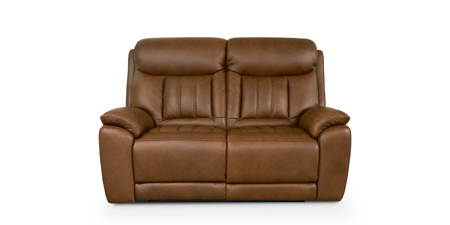 Bassett Club Level Benson Leather Power Reclining Loveseat — Benson Tuscan Cafe