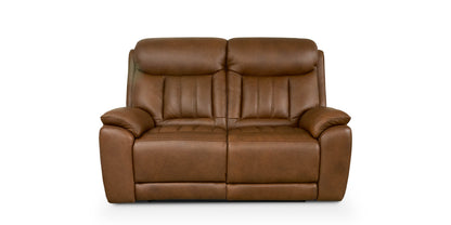 Bassett Club Level Benson Leather Power Reclining Loveseat — Benson Tuscan Cafe