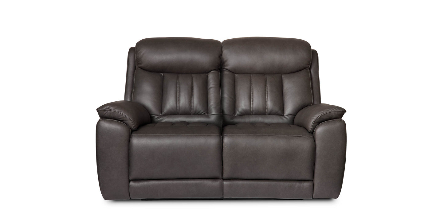 Bassett Club Level Benson Leather Power Reclining Loveseat — Benson Tuscan Gunmetal