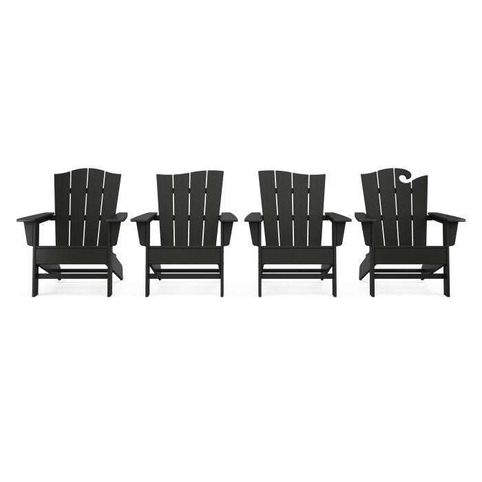 POLYWOOD Wave Collection 4-Piece Adirondack Chair Set FREE SHIPPING